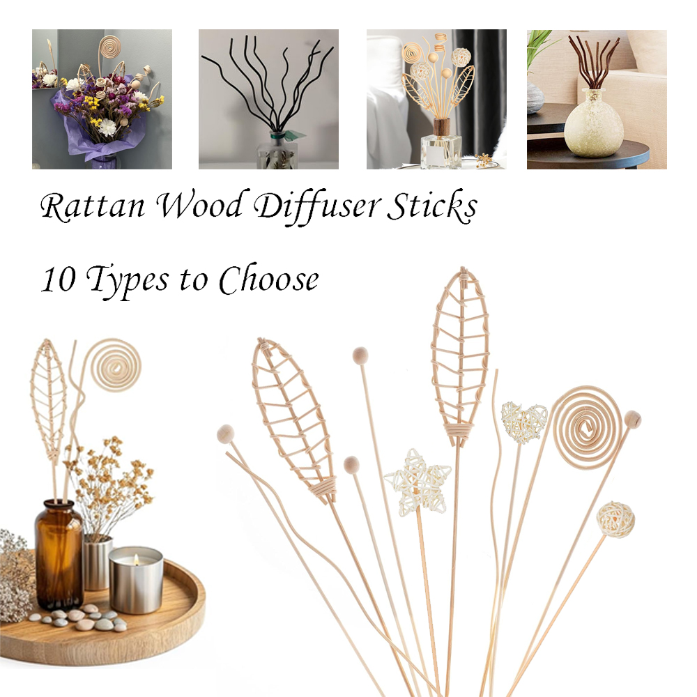Home Fragrance Diffuser Refills - ก้านไม้หอมหวายยาวแบบหยัก 5/15 ชิ้น สำหรับเติมกลิ่นหอมในบ้าน ขนาด 3