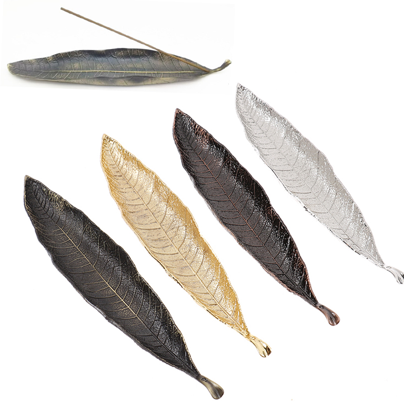 Home Fragrance Incense Sticks - โลหะ Bodhi Leaf ธูปถาดผู้ถือธูป Ash Catcher
