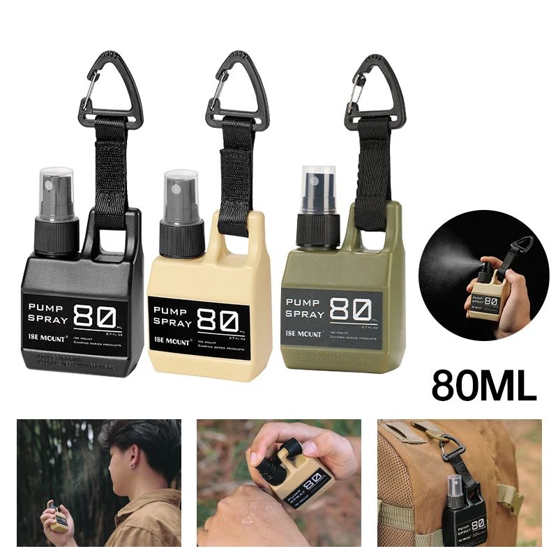 Perfume Atomizer Travel - ขวดสเปรย์แบบพกพาขนาด 80 มล. พร้อมคาราบิเนอร์ สำหรับแอลกอฮอล์ น้ำหอม