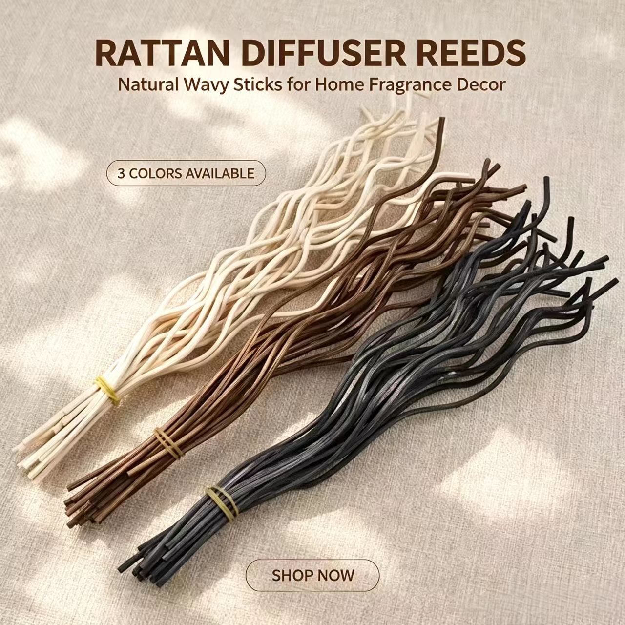 Home Fragrance Diffuser Refills - 20 ชิ้น ไม้หอมหวายแบบยาว สำหรับเติมน้ำหอมปรับอากาศ ใช้แทนแท่งก้านไม้หอม สำหรับเครื่องกระจายกลิ่นหอมในบ้าน