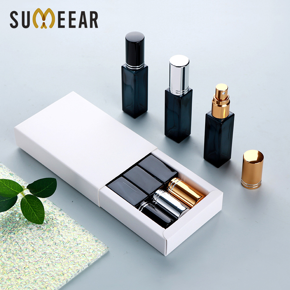 Perfume Atomizer Travel - ขวดน้ำหอมแก้วสีฟ้าขนาด 10 มล. 5/10/15 ชิ้น พร้อมกล่องบรรจุภัณฑ์