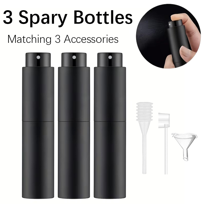 Perfume Atomizer Travel - ชุดขวดสเปรย์น้ำหอมขนาด 10 มล. สำหรับเดินทาง 3 ชิ้น,