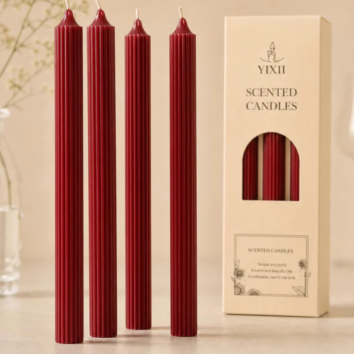 ชุดเทียนอโรมาเธอราพีสีแดงไวน์  - Home Fragrance No 4 บทวิจารณ์และราคา