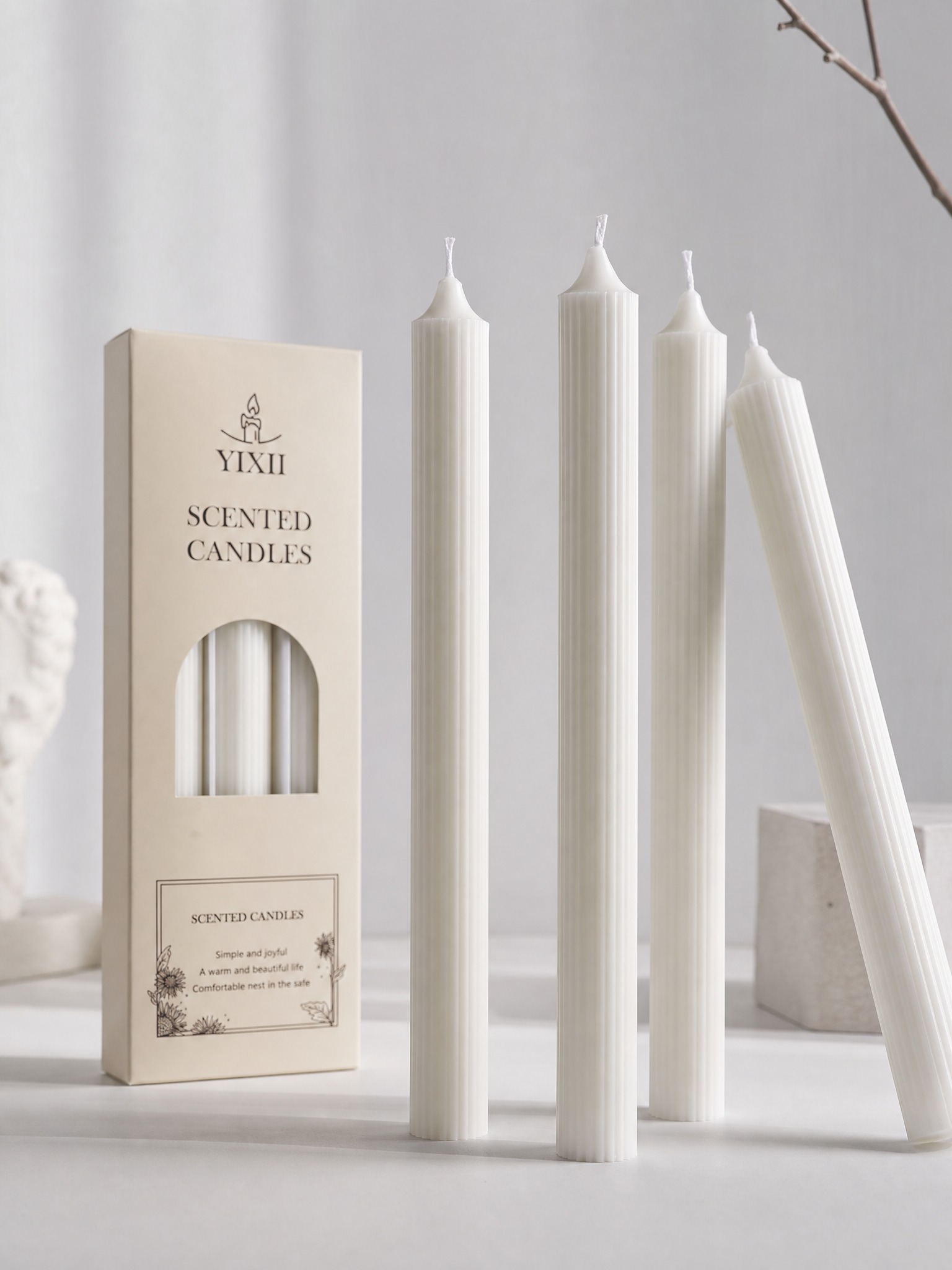 เทียนหอมแบบแท่งยาวลายทางแนวตั้ - Home Fragrance No 4 บทวิจารณ์และราคา